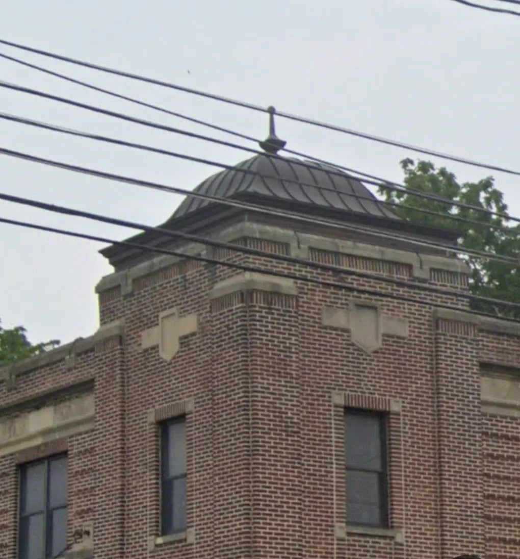 Historic copper dome 458 Hanover Avenue Allentown PA fully patinated 2024