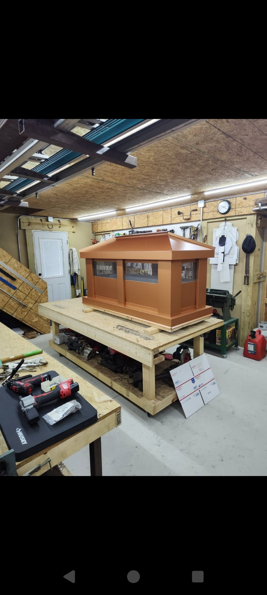 Kynar copper tone board and batten top vent cap detail view — check for bars before uploading