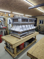 Large Lead Coated Copper crown top vent chimney cap, three-quarter view showing multi-flue proportions