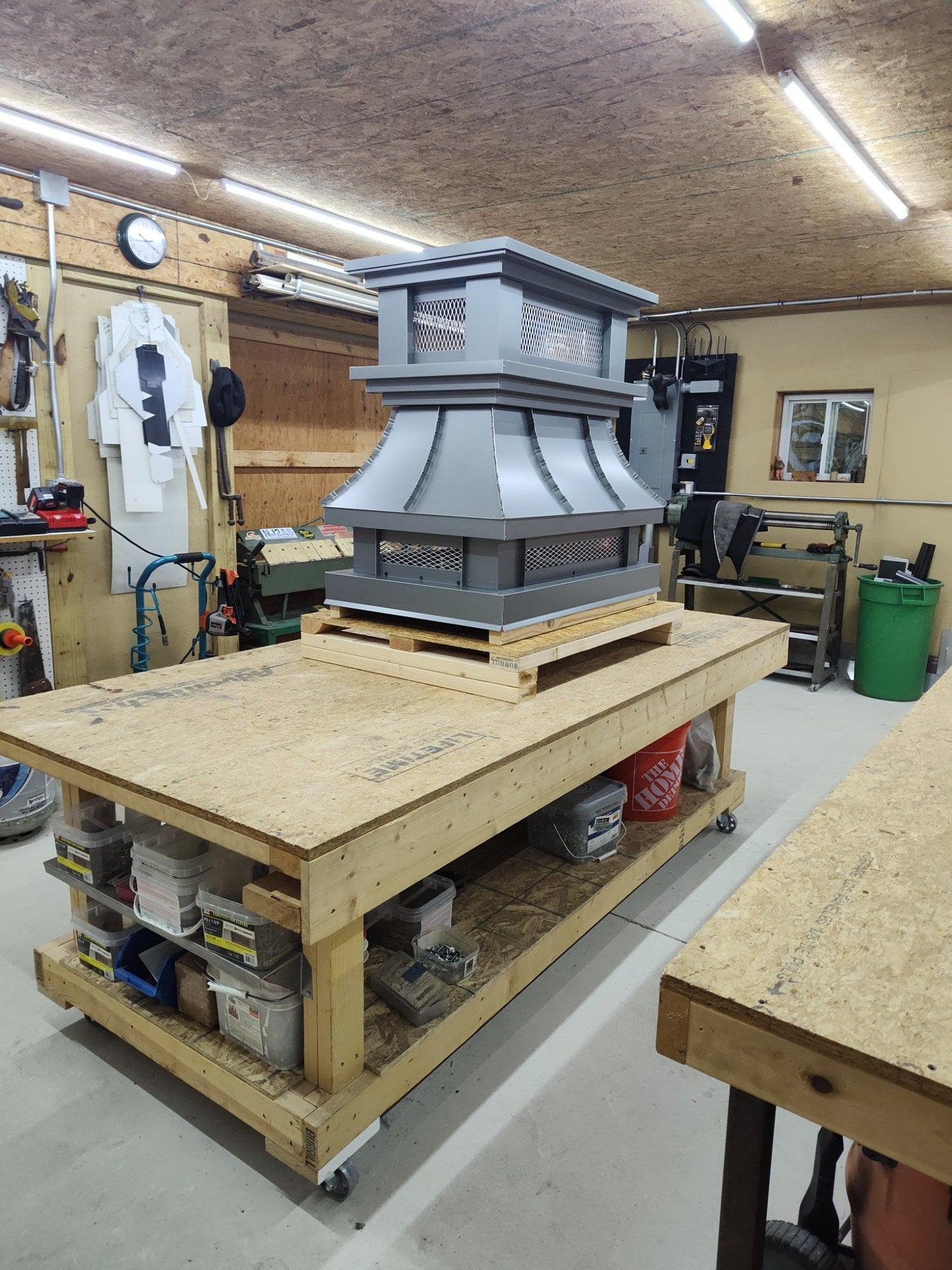 Kynar gray crown top vent cap showing curved panel body and riveted seam detail