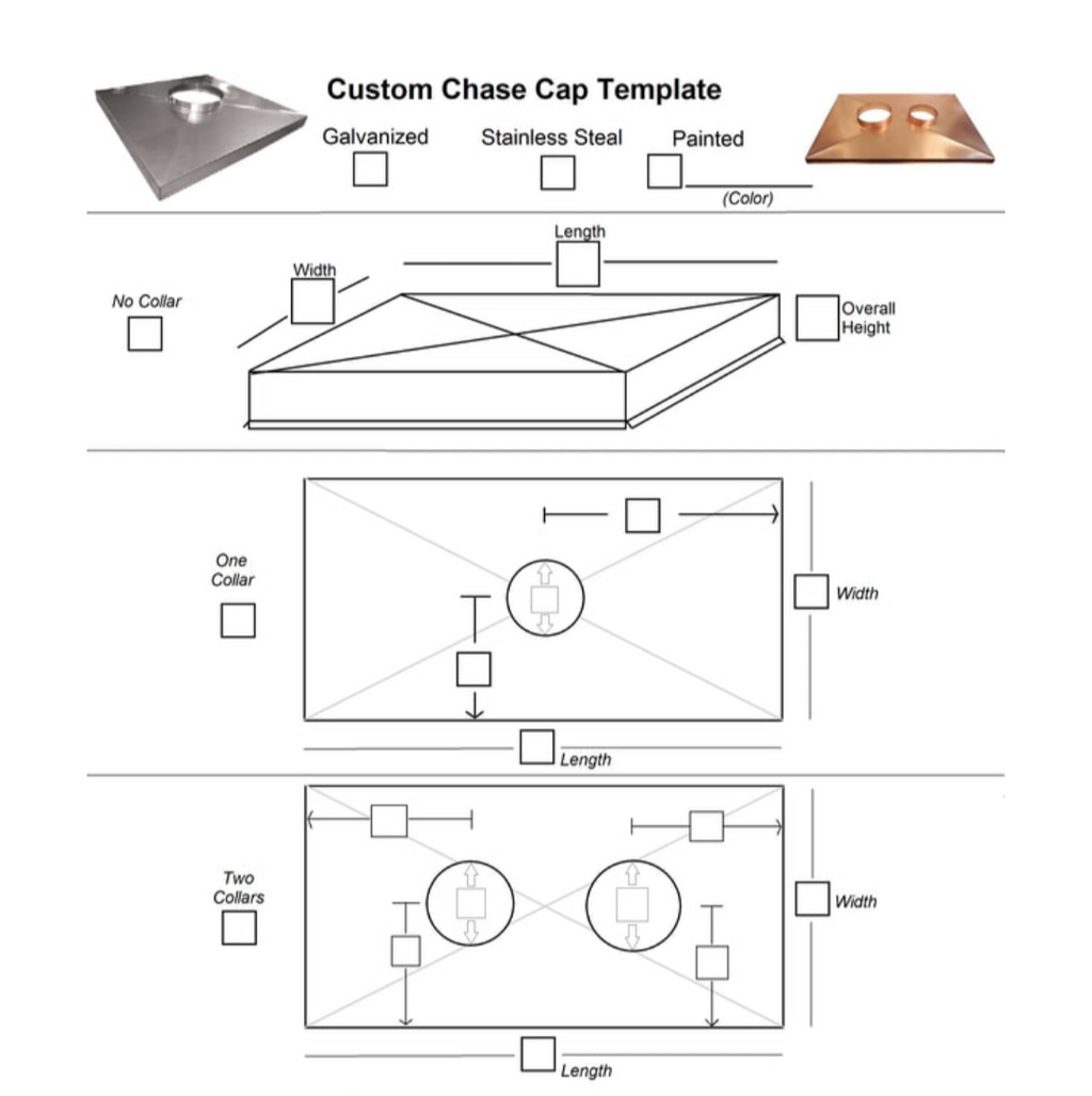 Chimney cap measuring worksheet — how to measure your flue for a custom cap

