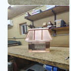 Copper chimney flue cover, top mount single flue, hand-fabricated in 16 oz copper, Archaic Metal Berlin NJ