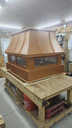 Kynar aluminum chimney cap in penny copper finish — custom fabricated in the Archaic Metal shop, Berlin NJ