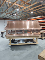 Custom copper chimney cap front view — Archaic Metal workshop Berlin NJ

