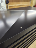 Horizontal louver panel detail on custom chimney shroud — Kynar aluminum fabricated to order