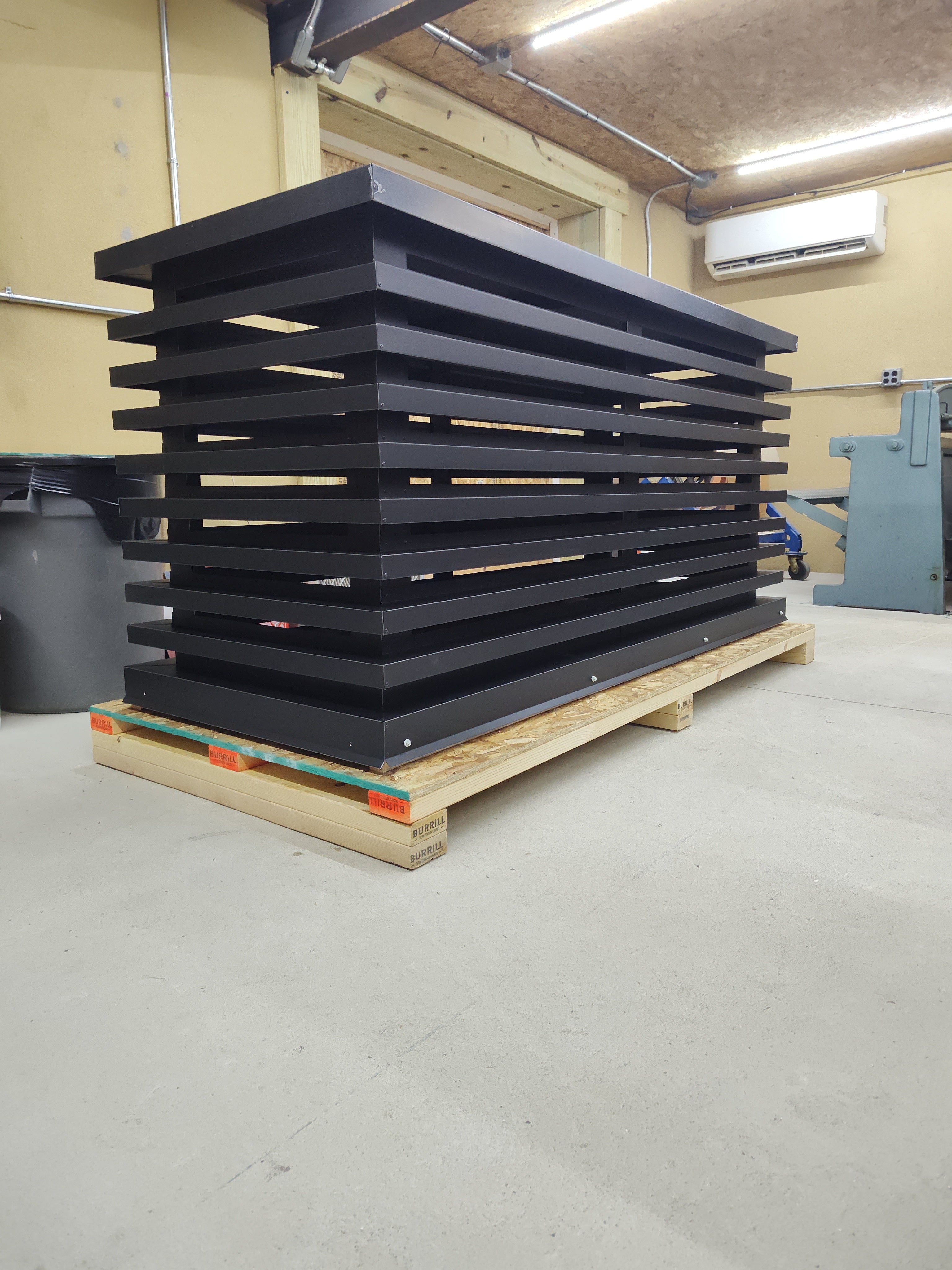 Large batch of custom louvered chimney caps on shipping pallet — Archaic Metal Berlin NJ