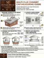 Multi-flue chimney cap measuring guide — how to measure your chimney for a custom flat top cap